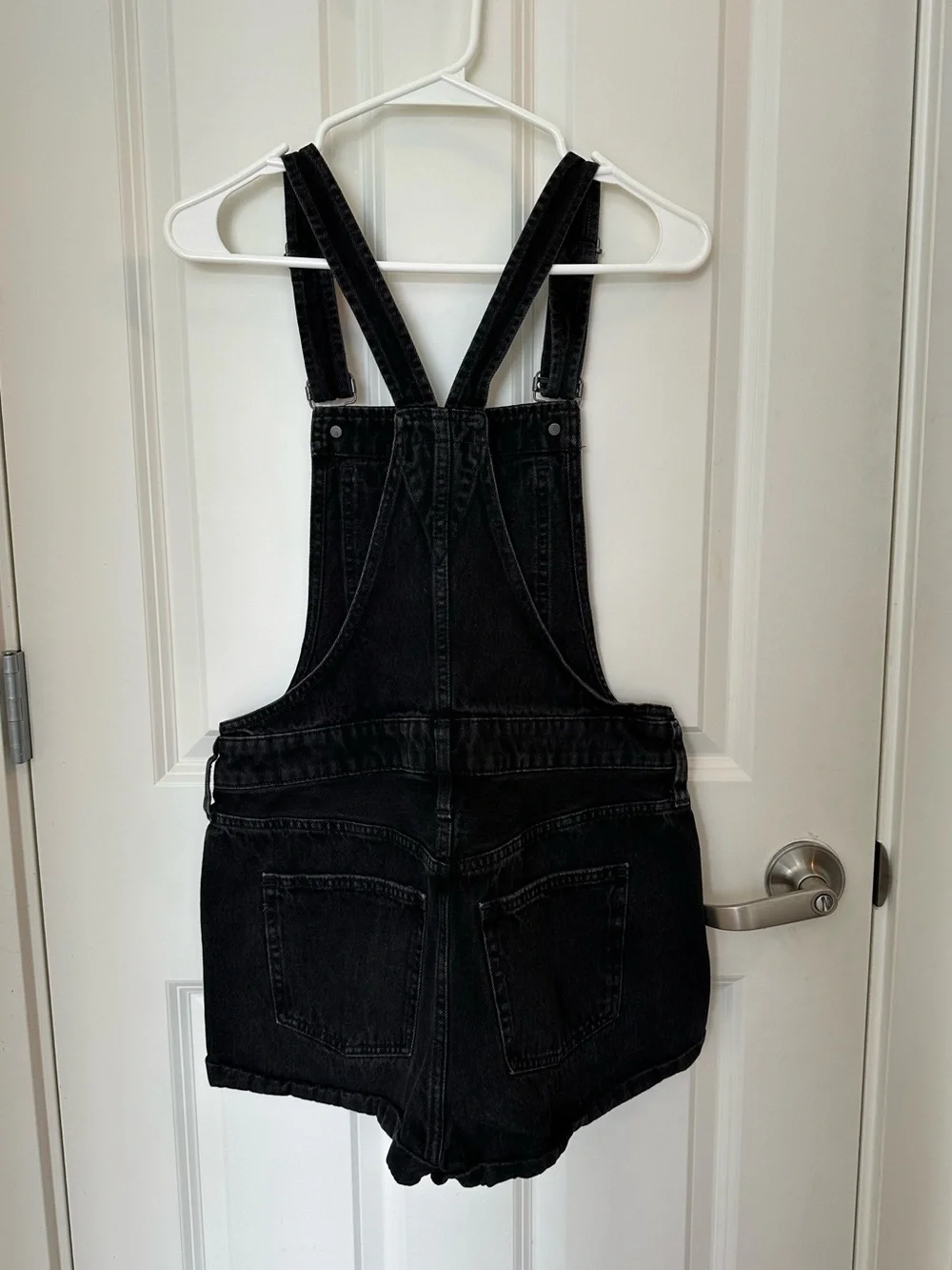 Madewell black Jean shorts overalls